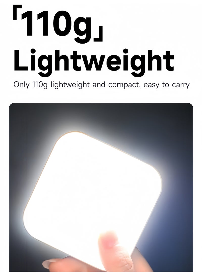 FlashHawk Mini Tri-colors LED Video Light, 2500K-9000K Adjustable Color Temperature, 2000mAh Rechargeable Battery with Fun Graffiti Design, Clip-On/Hot Shoe Mount for Phone Camera Vlogging Photography, Portable Selfie Fill Light - White - Image 3